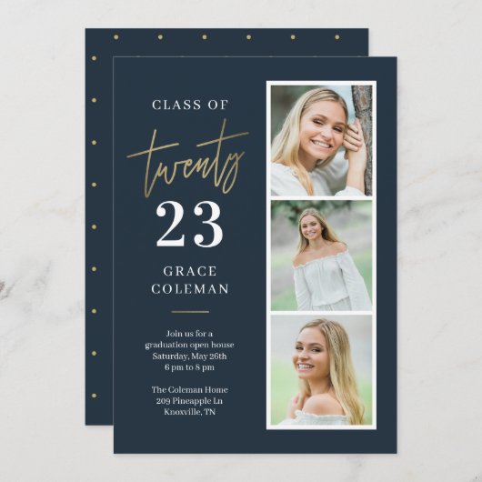 フォトブース卒業発表招待状 招待状 (正面/裏面)