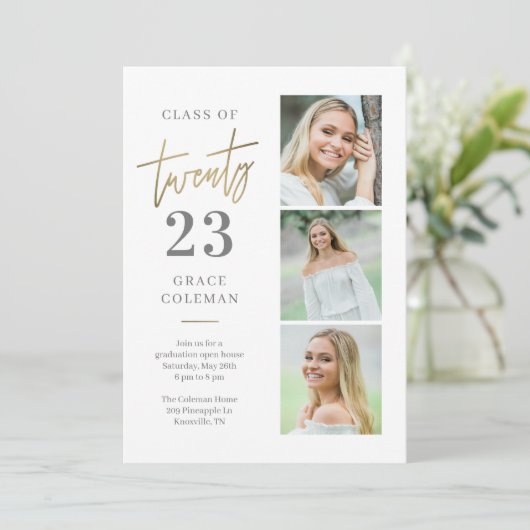 フォトブース卒業発表招待状 招待状 (スタンド正面)