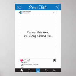 フォトブース小道具フレームポスター 青 黒 ポスター