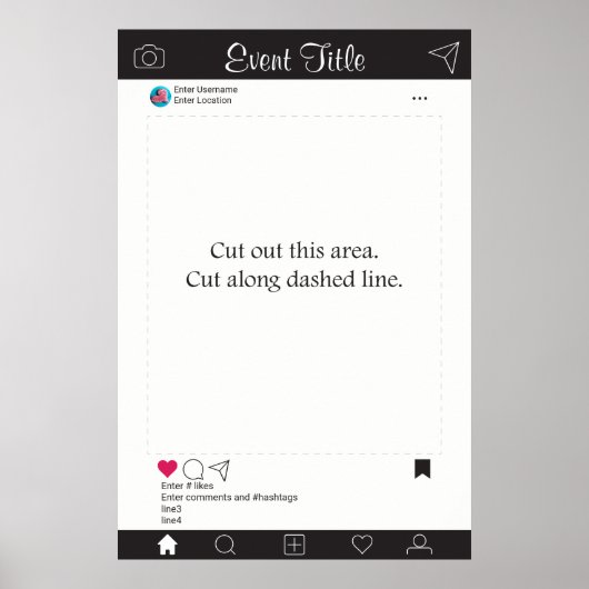 フォトブース小道具フレームポスター 黒と白 ポスター (正面)