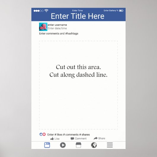 フォトブース小道具フレーム ソーシャルメディアデザイン ポスター (正面)