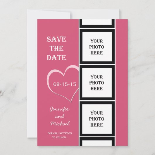 フォトブース日付を保存する招待状カード セーブザデート (正面)