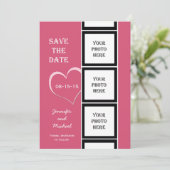 フォトブース日付を保存する招待状カード セーブザデート (スタンド正面)