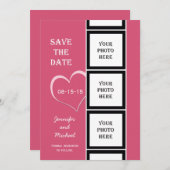 フォトブース日付を保存する招待状カード セーブザデート (正面/裏面)