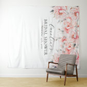 フォトブース牡丹赤面ピンクブライダルシャワー タペストリー (インサイチュ(横))