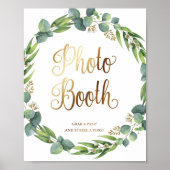 フォトブース用のユーカリの結婚式看板 ポスター (正面)