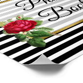 フォトブース結婚のサインレッドローズポスター ポスター (角)