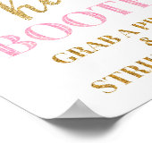 フォトブース結婚のサイン金ゴールドピンク紙吹雪 ポスター (角)