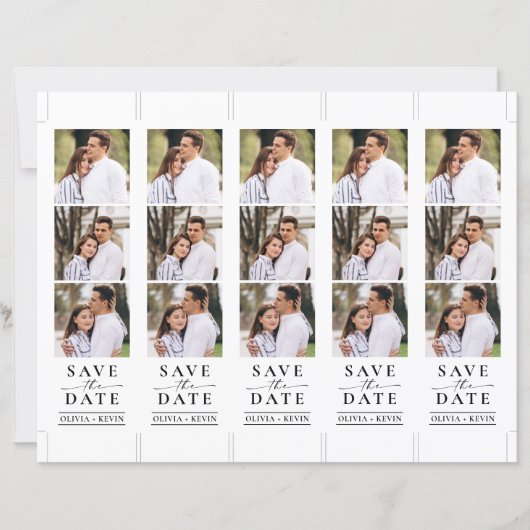 フォトブース2x7"日付のストリップ結婚を保存 (正面)
