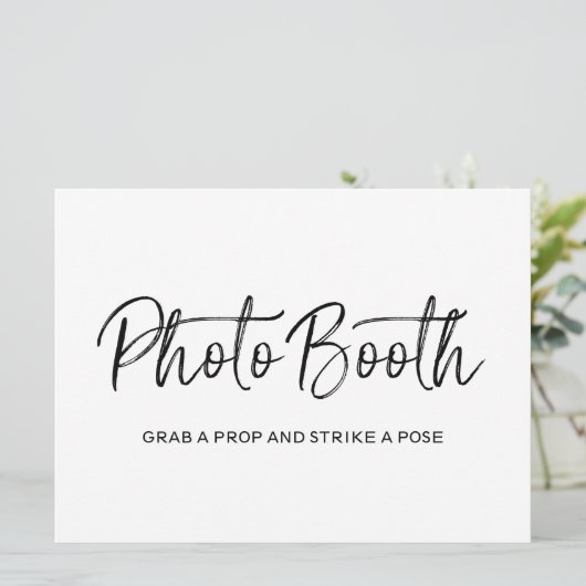 「フォトブース」ウェディングサイン | スタイリッシュレター 招待状 (スタンド正面)