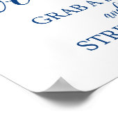 フォトブース  ウェディングサイン ネイビーブルー カリグラフィー ポスター (角)