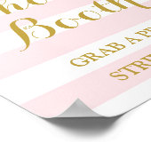 フォトブース ウェディングサイン ピンク ストライプ ゴールド コンフェッティ ポスター (角)