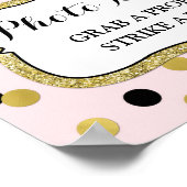 フォトブース ウェディングサイン ピンク ブラック ゴールド コンフェッティ ポスター (角)