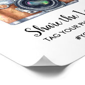 フォトブース ウェディングサイン ヴィンテージ 水彩 カメラ ポスター (角)