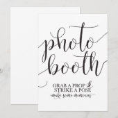 フォトブース ウェディングサイン - 小道具を取ってポーズを決めよう 招待状 (正面/裏面)