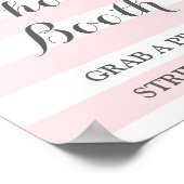 フォトブース ウェディング サイン ピンクの花 ストライプ (角)