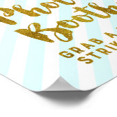 フォトブース ウェディング サイン 空色 ゴールド ストライプ (角)