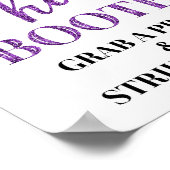 フォトブース ウェディング サイン 黒 紫色の紙吹雪 (角)