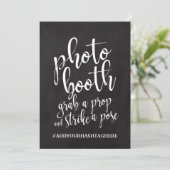 フォトブース ハッシュタグ お手頃なチョークボード看板 招待状 (スタンド正面)