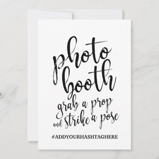 フォトブース ハッシュタグ 安価なサイン 招待状 (正面)