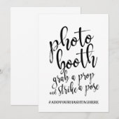 フォトブース ハッシュタグ 安価なサイン 招待状 (正面/裏面)