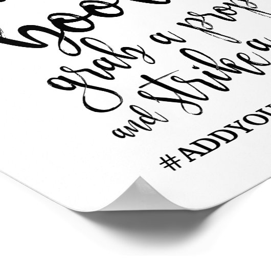 フォトブース ブラック&ホワイト 8x10 ウェディングサイン ポスター (角)