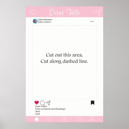 フォトブース プロップ フレーム ポスター ソーシャルメディア デザイン (正面)