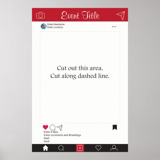 フォトブース プロップ フレーム ポスター ソーシャルメディア デザイン (正面)