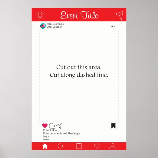 フォトブース プロップ フレーム ポスター ソーシャルメディア デザイン (正面)