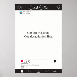 フォトブース プロップ フレーム ポスター 白黒