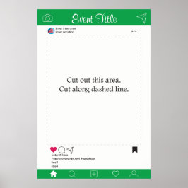 フォトブース プロップ フレーム ポスター 緑と白