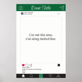 フォトブース プロップ フレーム ポスター 緑 黒