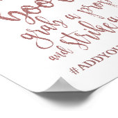 フォトブース ローズゴールド グリッター 8x10 ウェディングサイン ポスター (角)