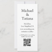 フォトブース 現代風 3枚の写真 QRコード 保存日付 招待状 (裏面)