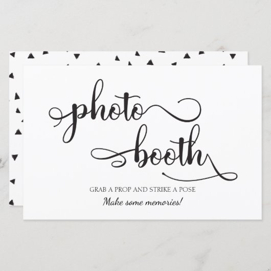 「フォトブース」白黒トレンディー結婚のサイン (正面/裏面)