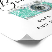 フォトブース。繊細エレガントな結婚台本 ポスター (角)