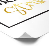 フォトブースAポーズホワイト金ゴールド結婚 ポスター (角)