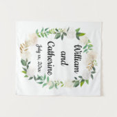 フォトブースDecor、Greeneryのバック結婚ドロップ タペストリー (正面(横))