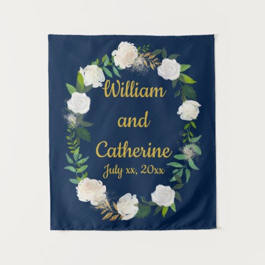 フォトブースDecor、Greeneryのバック結婚ドロップ タペストリー (正面)