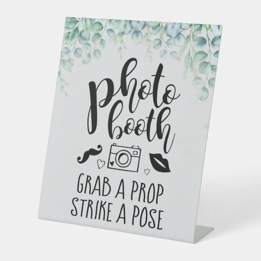 フォトブースEucalyptusのプロップカスタムをグラブ結婚する 台座サイン (正面)