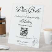 フォトブースORスキャンハッシュタグ結婚の 台座サイン (インサイチュ)