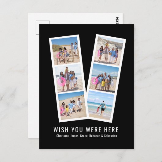 フォトブーパーソナライズされたス6枚の画像と文字 ポストカード (正面/裏面)