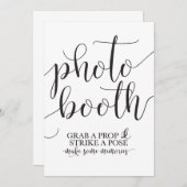 フォトブ結婚ースのサイン – プロップを掴んでポーズを取る 招待状 (正面/裏面)