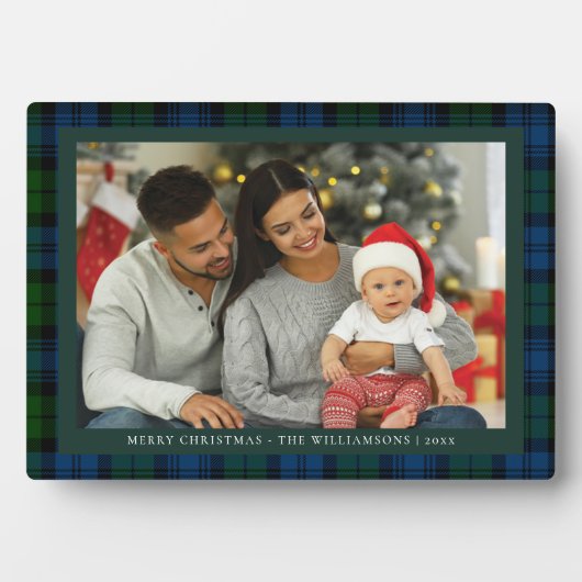 フォトプモダンライドクリスマスフォトタータンチェック フォトプラーク (正面)