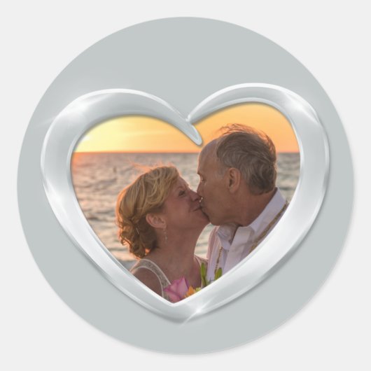 フォトプラチナ記念ハートシール ラウンドシール (正面)