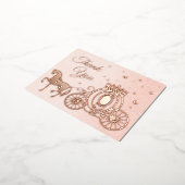 フォトプリンセスキャリッジバラゴールドフォイルサンキュー 箔招待状ポストカード (回転した状態)