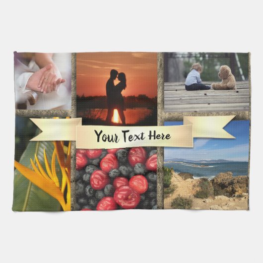 フォトプリントテパーソナライズされたィータオル キッチンタオル (横)