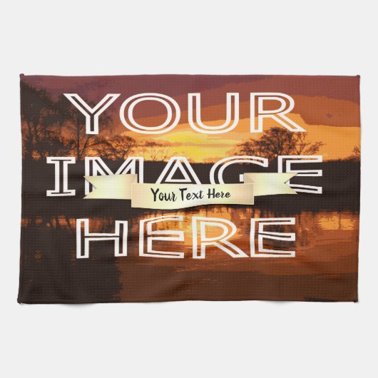 フォトプリントパーソナライズされたティータオル キッチンタオル (横)