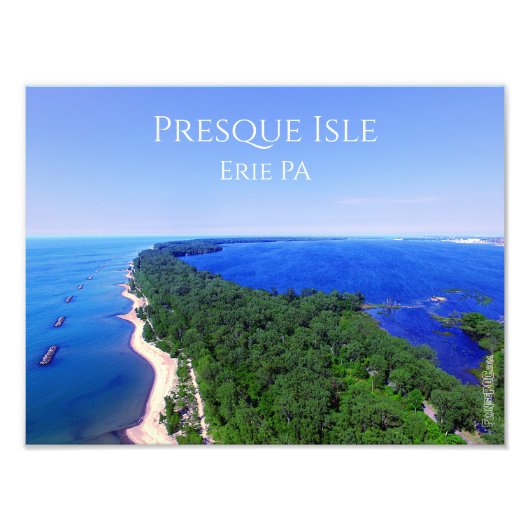 フォトプリント（正確なサイズ） - Preque Isle Erie PA フォトプリント (正面)