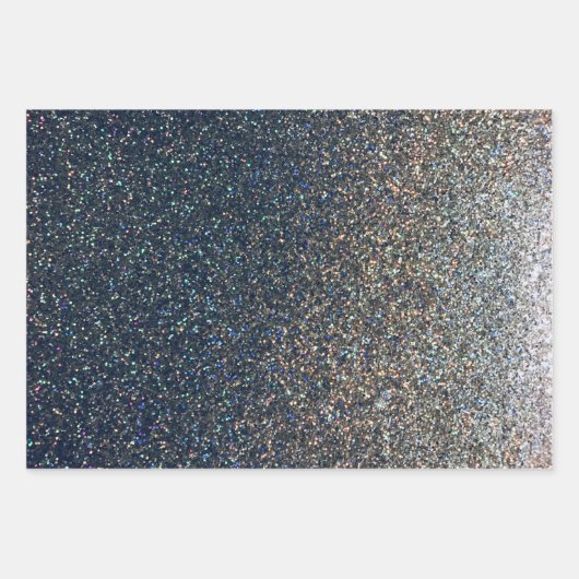 フォトプレイスマットフェイクシルバーグリッター3パック ラッピングペーパーシート (正面3)